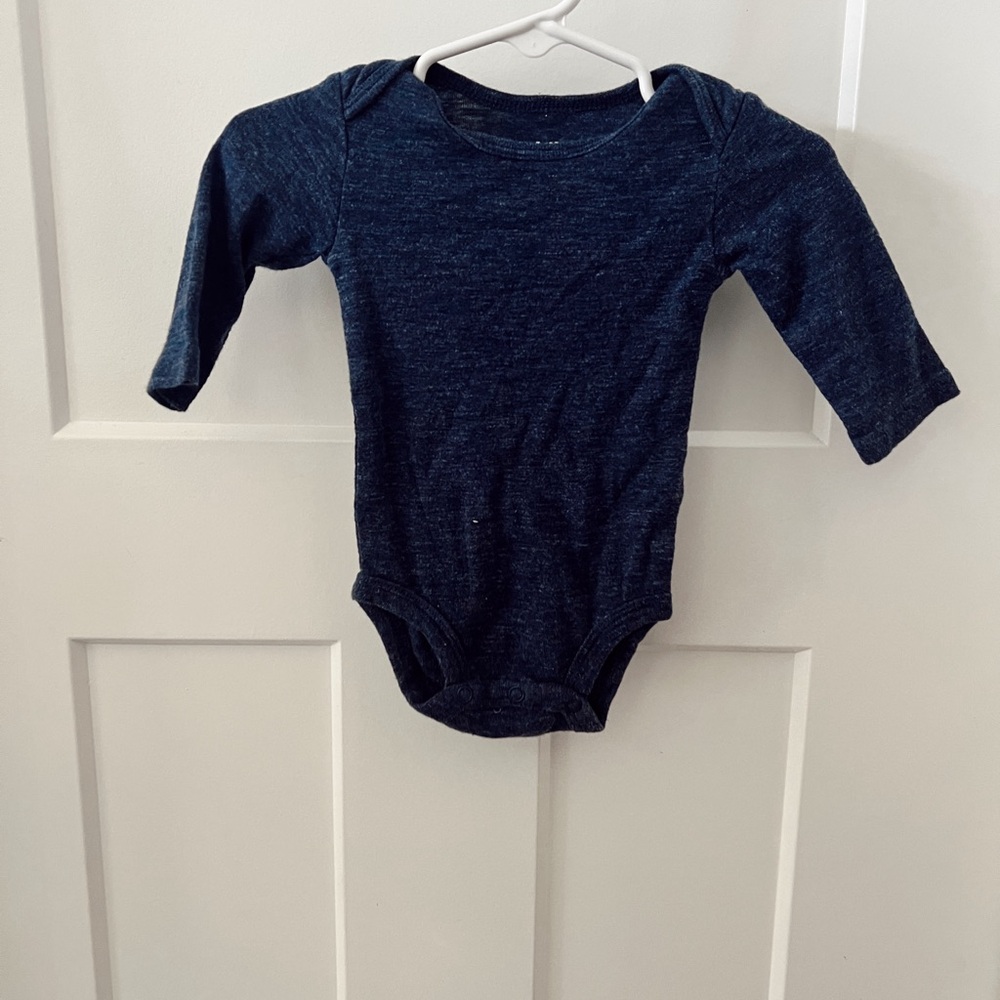Carter's Blue Bodysuit with Snap Closure and Ribbed Knit